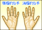 左手が「積極的な手」、右が「消極的な手」