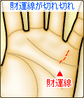 財運線が切れ切れ