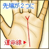 運命線の先端が2つに分れる