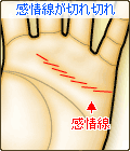 感情線が切れ切れ