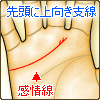 感情線の先端から上向きの支線